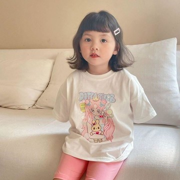 【女童T恤】 女童短袖T恤 女童純棉T恤 女童卡通印花T恤 兒童夏季上衣 韓系女童裝 女童休閒上衣 女童百搭T恤