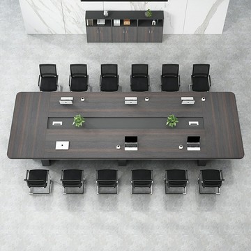 辦公家具會議桌長桌簡約大型辦公桌會議室洽談桌椅組合圓角外貿廠[DD030109]