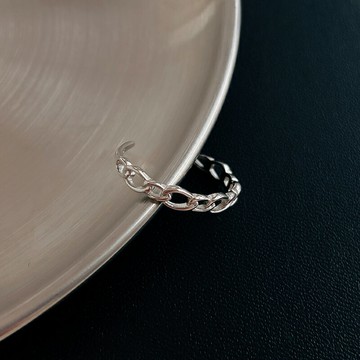 925純銀細鏈條戒指女小眾設計ins潮食指戒冷淡風簡約輕奢開口指環