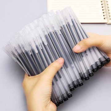 💥超惠購go💥文具 透明 磨砂 中性筆 簡約大容量速乾學生考試黑色碳素筆辦公學習簽字筆 TY1035 文具