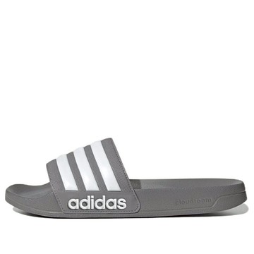 adidas Adilette Shower Slides Cozy Wear-Resistant Unisex Grey Slippers 'Grey White'