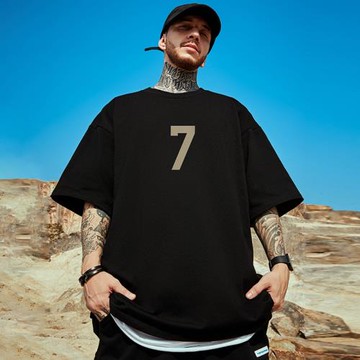 美式復古重磅潮牌短袖T恤簡約大碼男裝加肥加大胖子寬松情侶半袖