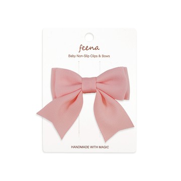 Feena - No.21蝴蝶結髮夾-深粉