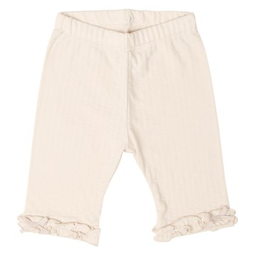 akachan honpo - 5分內搭褲-褲腳荷葉邊-淺卡其色