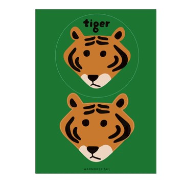 韓國 WARMGREY TAIL 防水貼紙 兩隻老虎 虎頭