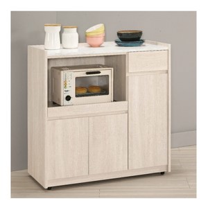 【MUNA 家居】丹妮拉3尺仿石餐櫃/碗盤櫃