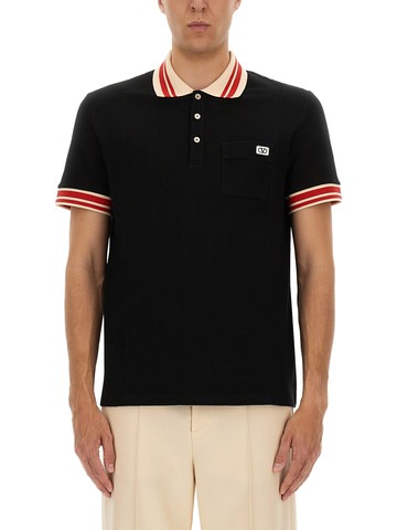valentino cotton pique polo shirt with "vlogo" patch