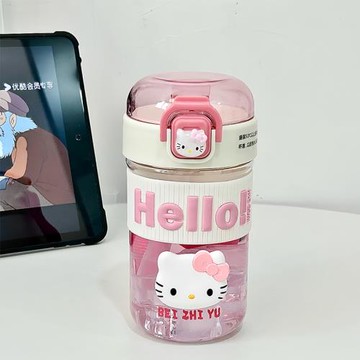 2026吸管杯夏季女生便攜防摔隨手杯學生運動耐高溫塑料杯子凱蒂貓
