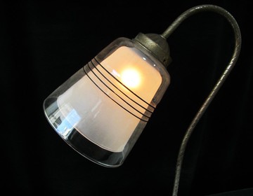 【老時光 OLD-TIME】早期二手台灣製玻璃桌燈*僅寄郵局*