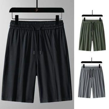 [米蘭精品] 現貨+預購 男涼感運動褲休閒短褲夏季薄款速乾冰絲五分褲寬鬆大碼褲-男褲子3色74lg8