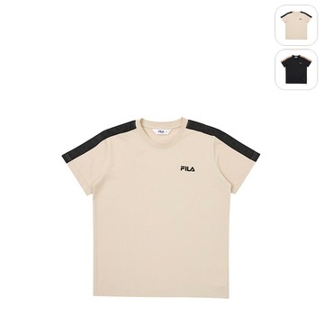 【FILA】KIDS 孩童款 短袖 純棉圓領T恤-卡其 1TEZ-4433-KK