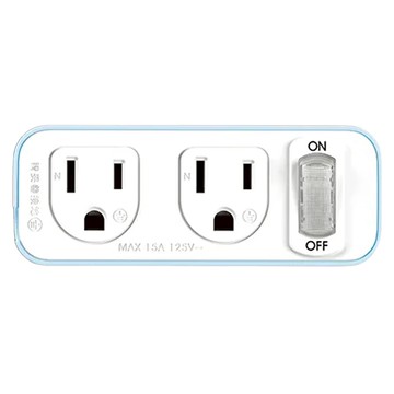 iPlus 保護傘 3變2便利型1切2座節能小壁插 PU-1122B 嬰兒藍  1個  9.7cm