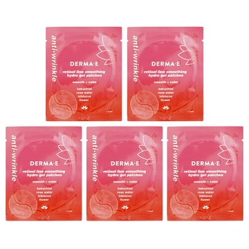 DERMA E, 視黃醇平滑細紋水凝膠貼，適合所有膚質，5 片裝