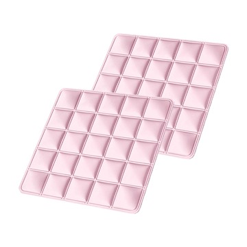 降溫透氣凝膠冰涼感坐墊 方格粉色 2入  40 x 40cm