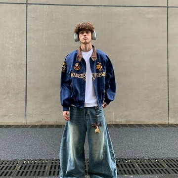 【二十三歲-男裝外套】臺灣出貨美式coke復古街頭高級感男女哈靈頓夾克秋季短款刺繡外套上衣潮牌