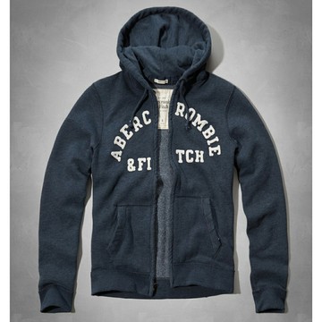 美國百分百【全新真品】Abercrombie & Fitch 外套 AF 連帽 夾克 帽T 麋鹿 深藍 大尺碼 E363