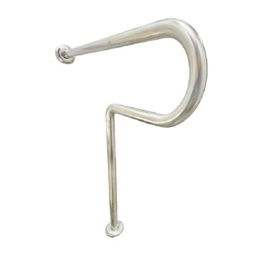 【海夫健康生活館】斜坡板專家 304不鏽鋼 R型落地安全扶手 管徑31.8mm(SR-318)