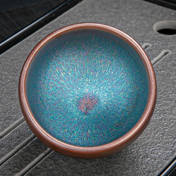 建盞純手工天目釉窯變品茗杯主人杯功夫茶杯套裝陶瓷茶具茶盞單杯