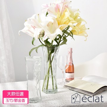 【éclat】匠心花藝高雅花紋六角時尚晶透花瓶_大款(2款任選)