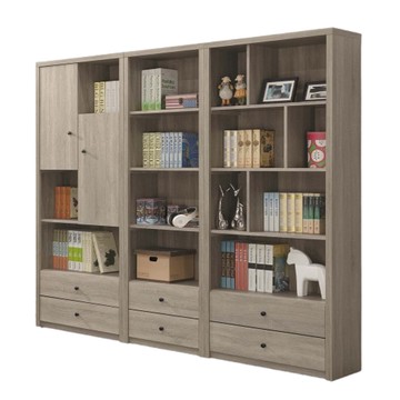 【MUNA 家居】米奇淺灰色7.3尺書櫃組