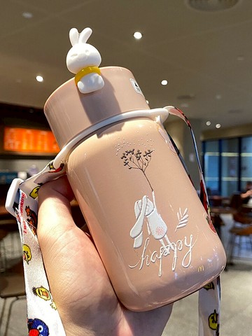 系杯子女可愛少女保溫杯女精致便攜小學生網紅水杯簡約清新森系