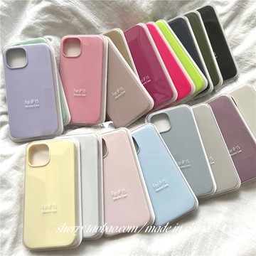SHERRY*ins風高級感純色簡約硅膠適用于iPhone16promax蘋果15手機殼plus小眾13膚感小清新情侶多色系溫柔磨砂