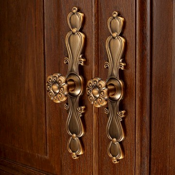 衣柜抽屜把手 柜門拉手單孔櫥柜子門把手歐式仿古銅拉手家具五金