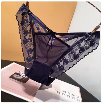 網紗蕾絲內褲女性感低腰鏤空蝴蝶結舒適迷人誘惑女三角褲棉襠【繁星小鎮】