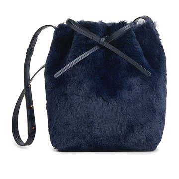 Mini Bucket-黑莓色毛絨水桶包