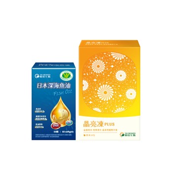 【預購｜預計12月底出貨】《學習專注組》日本深海魚油60粒×1盒、晶亮凍PLUS葉黃素果凍14包×1盒
