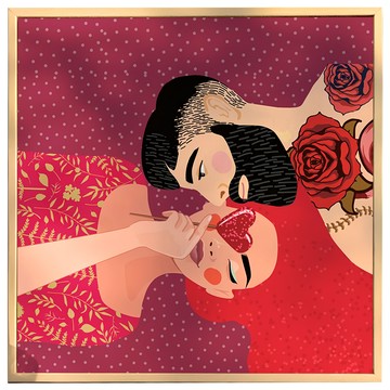 菠蘿選畫所 我中有你 APLS4431D 掛畫 40 x 40cm 居家裝飾  木色