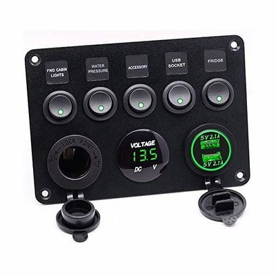 改良最新版 12v 24v 対応 防水 スイッチ パネル デュアル シガーライター シガー ソケット 2 1a Usb Led 電圧計 付 通販 Lineポイント最大get Lineショッピング