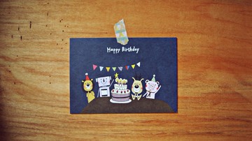 生日願望　明信片