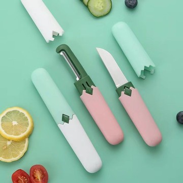 隔日達】水果刀 削皮刀 颳皮 家用折疊多功能雙頭 二閤一便攜蘋果去皮神器