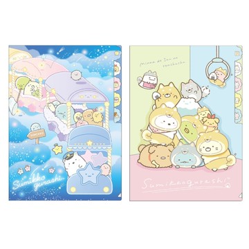 【第2件0元】角落生物-小夥伴 L型書夾C(5層)-柴犬/列車