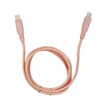 TOTOLINK USB-C to USB-C 強韌快充傳輸編織線 60W 粉霞橘 1M  1條