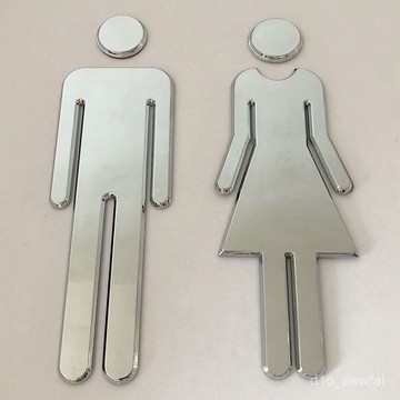 🔥桃園出貨-衛生間男女標識立體自粘厠所個性創意高檔洗手間指示牌WC門牌標牌