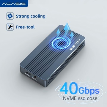ACASIS 40Gpbs NVME M.2 SSD外接盒兼容Thunderbolt4/3USB4接口,風扇款移动硬碟盒
