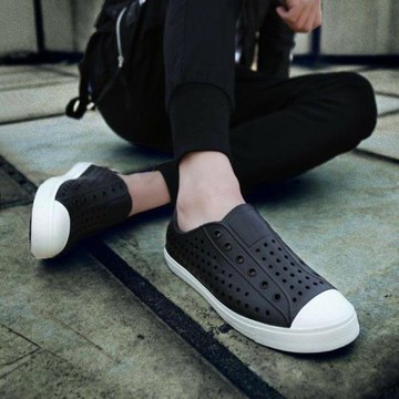 夏季男士包頭洞洞鞋涼鞋男女情侶拖鞋鳥巢韓版透氣沙灘開口笑懶人