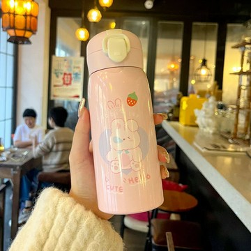 保溫瓶 保溫杯 彈蓋保溫杯女孩高顏值304不鏽鋼兒童直飲水杯便攜小學生上學專用