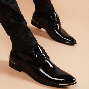 頭男士皮鞋韓版潮內增高男鞋黑色亮面結婚鞋新款時尚舒適軟底472M公司貨