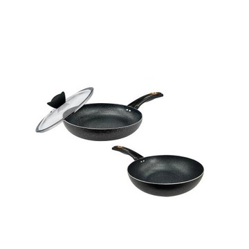 【CLARE可蕾爾】羽鑽不沾平底鍋30cm(附蓋)+不沾炒鍋30cm無蓋促銷組