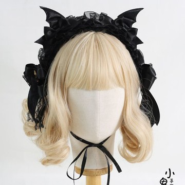 🎀免運臺灣有貨🎀原創暗黑lolita哥特翅膀惡魔髮帶髮夾日系lo娘蝴蝶結髮飾洛麗塔🎀可開票