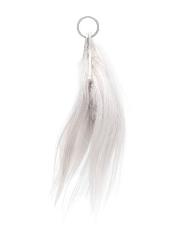 Rick Owens - goat fur zip keyring - men - Goat Fur/Lamb Skin - One Size - Grey