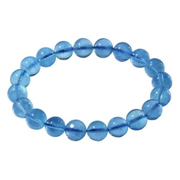 天然冰種海藍寶手串魔鬼藍冰透深海藍色水晶手鏈女平安石轉運飾品