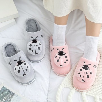 棉拖鞋一家三口秋冬保暖家用男女情侶防鞋滑居軟底鞋家室內臥室鞋1入