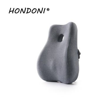 HONDONI  經典日式風格護腰靠墊 記憶靠墊 居家背墊  汽車舒壓腰靠墊 (舒適文青灰)
