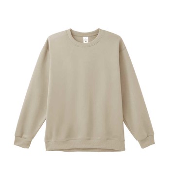 韓版圓領大學T-淺卡其M