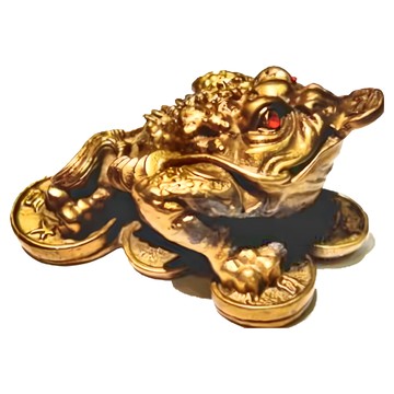 開運陶源 招財咬錢三腳蟾蜍  銅色  1個