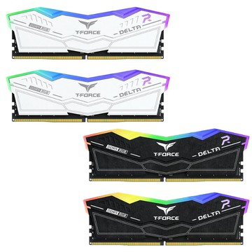 【加購主機板優惠】TEAM十銓 T-Force DELTA 炫光 DDR5 6000 雙通道32GB(16GB*2)/白色/黑色/CL30